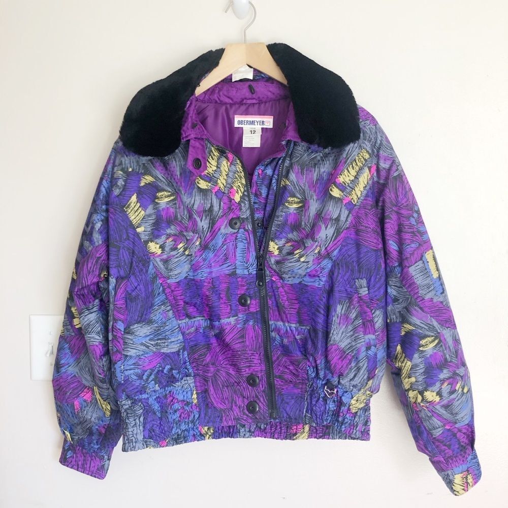 Obermeyer Vintage 80s 90s Ski Snow Jacket size 12